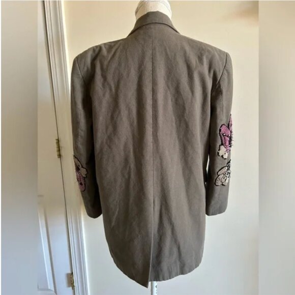 Anthropologie Dhruv Kapoor Floral Embellished Blazer Jacket size S - Picture 6 of 11